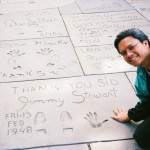 Matching hand prints with Jimmy Stewart