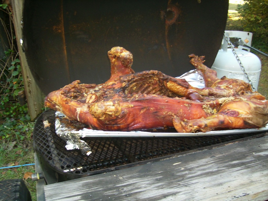 Celebrating Reformation Day (Oct. 31) with a pig roast. Holy Trinity Reformed Church Greer, S.C.